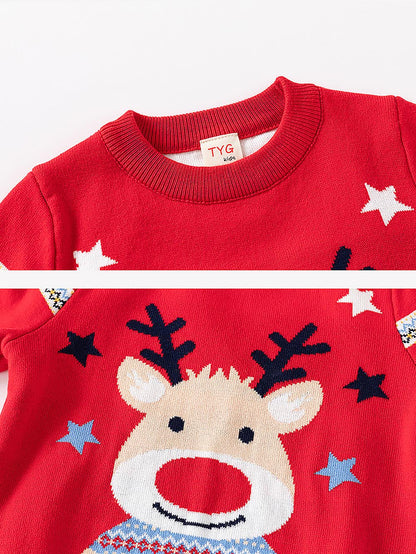 Striped Reindeer Christmas Sweater for Kids | NCS