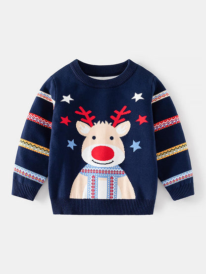 Striped Reindeer Christmas Sweater for Kids | NCS