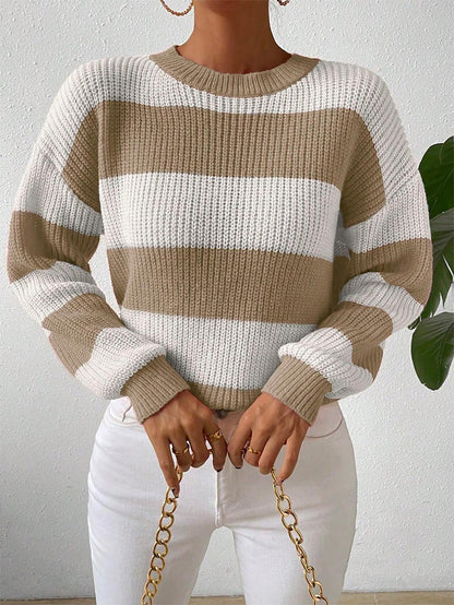 Stylish Two-Tone Loose Fit Pullover Sweater | NCS