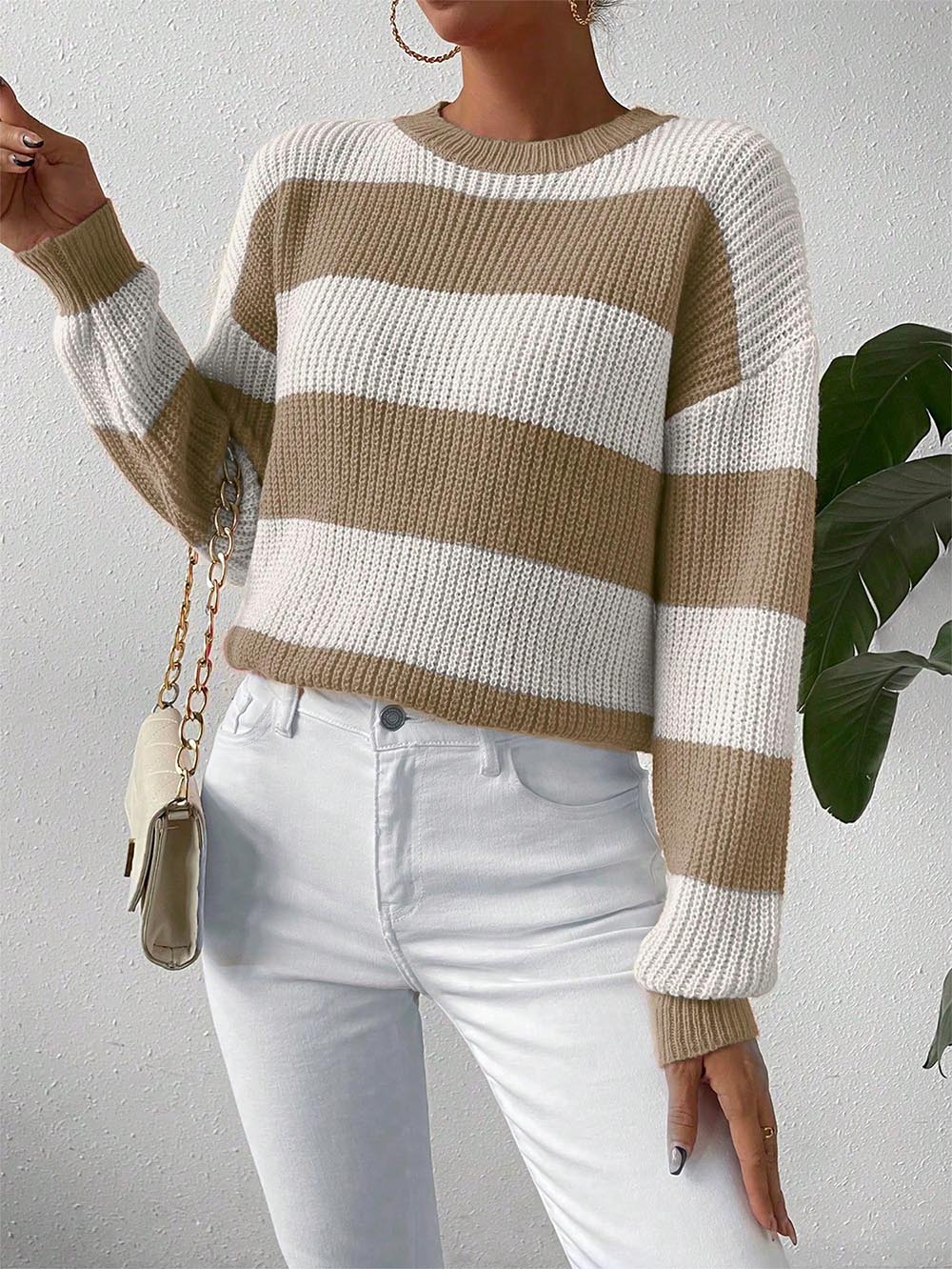 Stylish Two-Tone Loose Fit Pullover Sweater | NCS