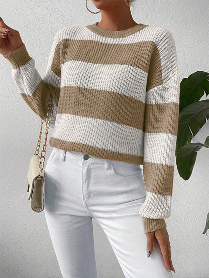 Stylish Two-Tone Loose Fit Pullover Sweater | NCS