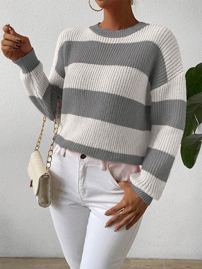 Stylish Two-Tone Loose Fit Pullover Sweater | NCS