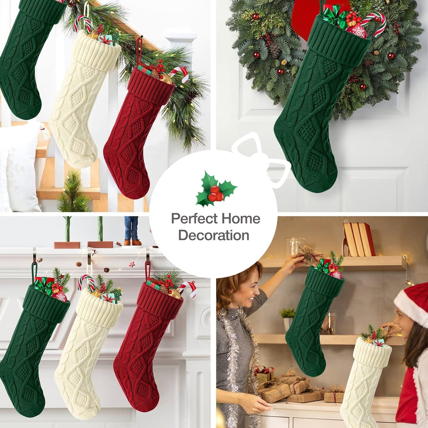 Unique Knitted Christmas Stockings(6PCS) | NCS