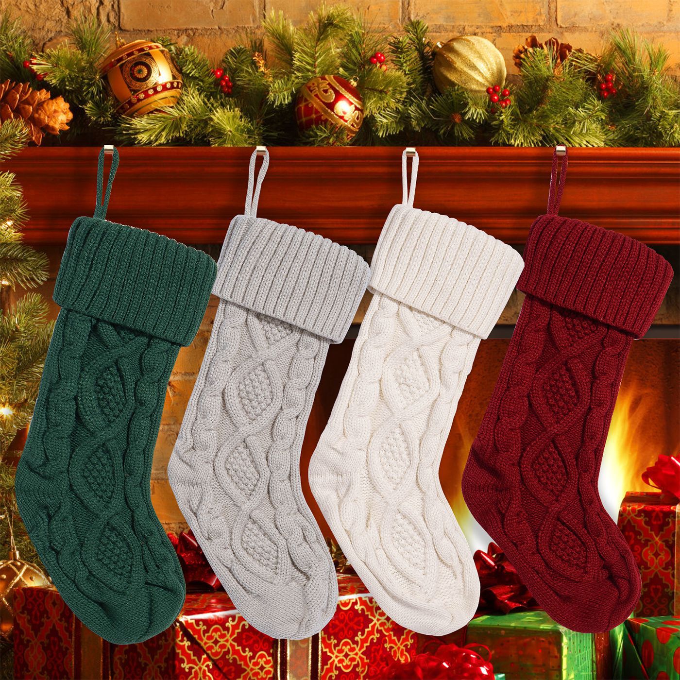 Unique Knitted Christmas Stockings(6PCS) | NCS