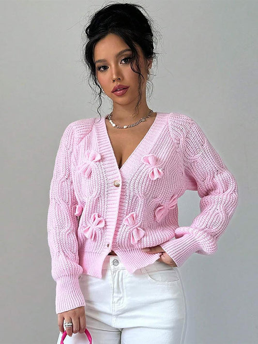 Women's Fashion Ultra-Short Cardigan Long Sleeve Sweater | NCS