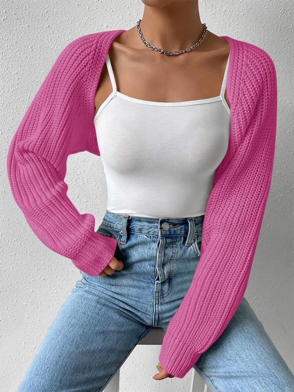 Women's Fashion Ultra-Short Cardigan Long Sleeve Sweater | NCS