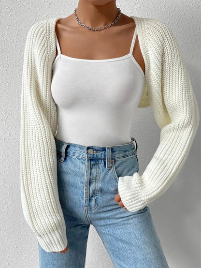 Women's Fashion Ultra-Short Cardigan Long Sleeve Sweater | NCS