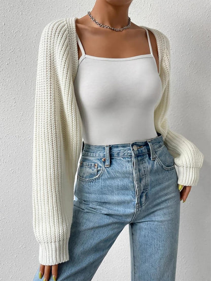 Women's Fashion Ultra-Short Cardigan Long Sleeve Sweater | NCS