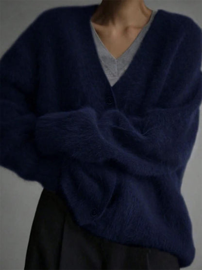 Women’s Faux Mink Relaxed Fit Oversized Cardigan Sweater | NCS